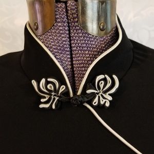 Evan Picone - Black Mandarin Collar Cheongsam